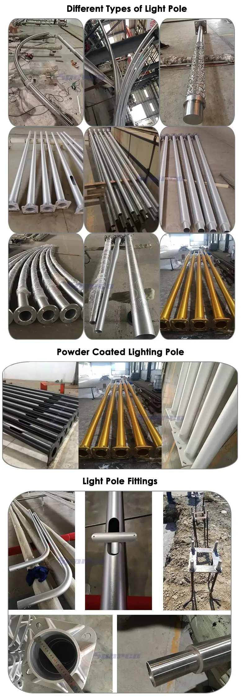 project custom seamless double arms street light pole