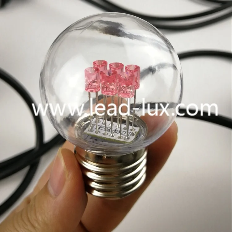 Fancy Decoration Globe Diode LED Golfball Bulb G45 1W Light Red