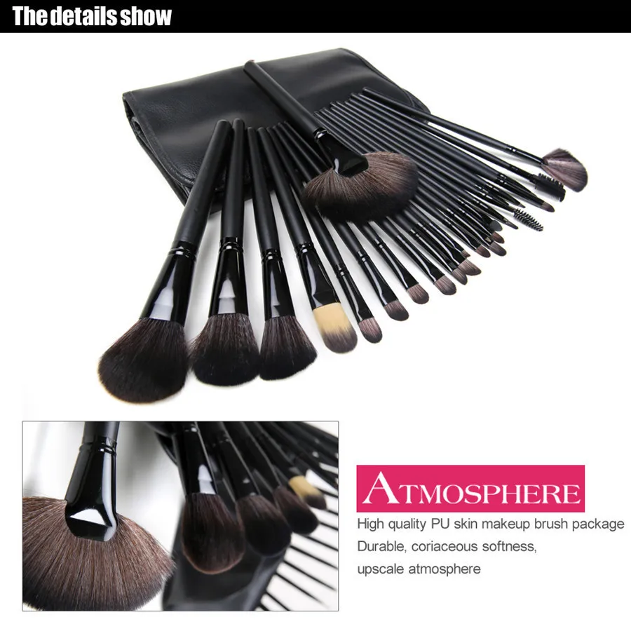 Rotating Cosmetic Box Lip Foundation Custom Set Organizer 24pcs Makeup Brush