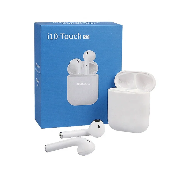 

i10 tws touch Wireless handfree earphone earpod 5.0 siri Earbuds Touch control air pod with charger box, N/a