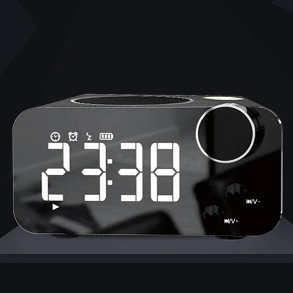 

mini wireless bluetooth Speaker with alarm clock subwoofer bluetooth portable speaker, Black