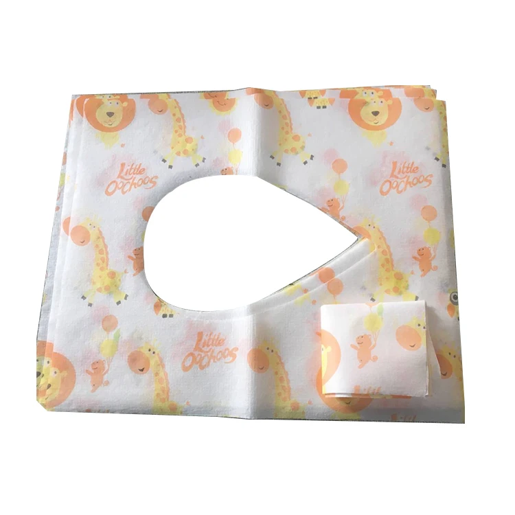 

Non woven paper and pe portable foldable toilet seat cover paper travel paper waterproof disposable toilet seat covers, Yellow