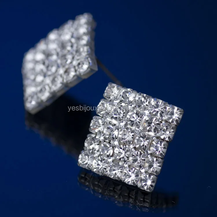 

cheap stock silver rhinestone earring stick white earring, N/a