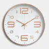 12 Inch Plastic Wall Clock 3D numbers Rose Gold Non-ticking Quartz Clocks