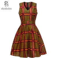 

2019 Hot Selling African Kitenge Dress Designs Sleeveless Women Dresses Casual Dress