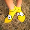 Hot sales wholesale funny the simpsons pattern ankle high quality cotton cartoon women socks