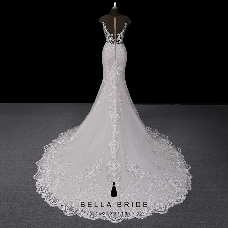 High quality appliques lace custom western german vintage luxury wedding dress