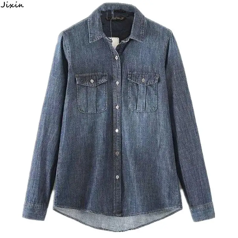 branded style double pocket solid denim shirts