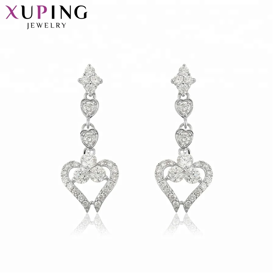 

23003 XUPING wholesale elegant heart shape gemstone earrings