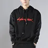 Custom Hoodies Manufacturer Design Fabric Splicing Logo Embroidered Pullover Fashion Bulk Hoodies Men With Tape
