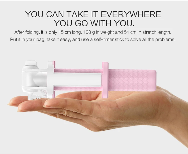 The Cheapest Selfie Stick Monopod without Bluetooth for Apple Wired Control Cable Selfie Stick as promotion gift
