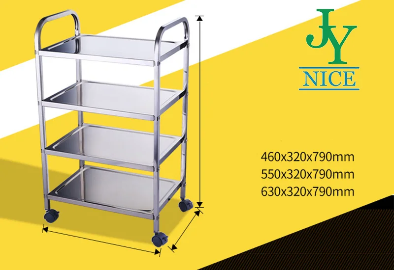 Good Quality 3 Tier Kitchen Dining hall Food service Utility Cart Commercial Stainless Steel Wheeling meal Delivery Trolley