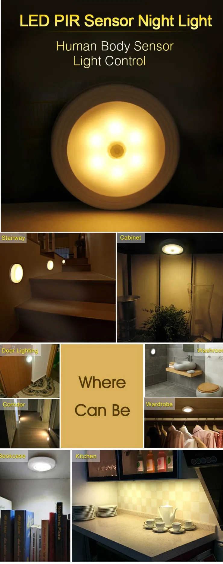 small round battery led lights