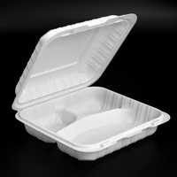 

FDA Food Grade Hinged Lids Eco Friendly To Go Food Containers