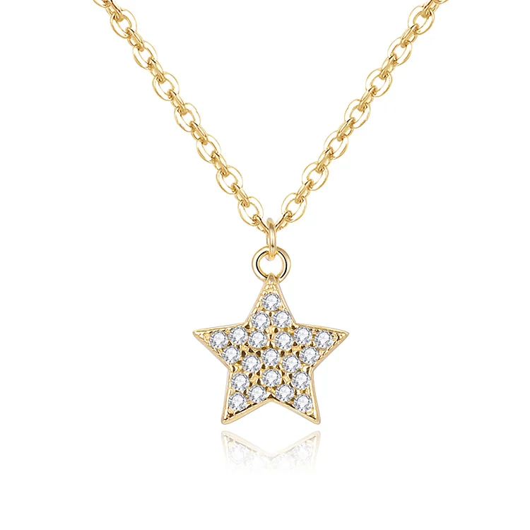 

Poliva Custom High Quality Gold Jewellery Diamond 18kgp Necklace Price 925 Silver Necklaces Women's Star Environmental Friendly