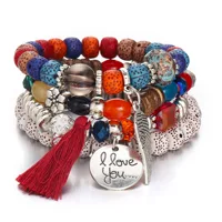 

2019 New Hot Selling Charm Tassel Bracelet Handmade Natural Stones Beads Bracelet DIY Style Women Bohemia Jewelry