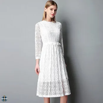elegant white lace dress