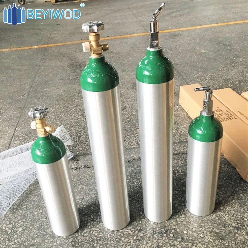 
DOT3AL /ISO7866 Standard aluminum oxygen cylinder ,portable medical oxygen cylinder, 150bar 200bar aluminum cylinder for oxygen 