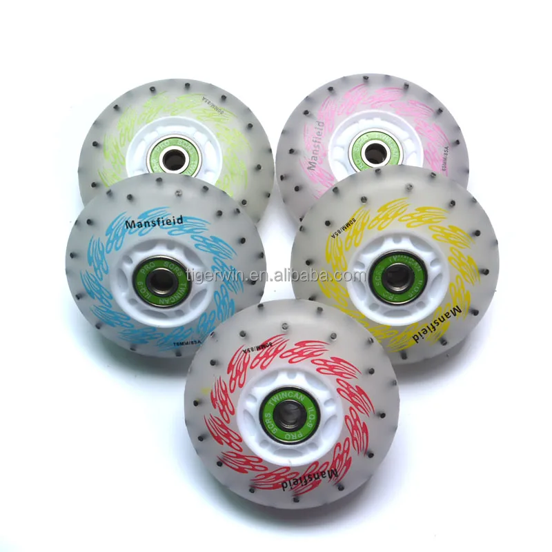 

Inline Skate Led light Wheel With 52pcs Sparks 72*24mm 76*24mm 80*24mm Size Available
