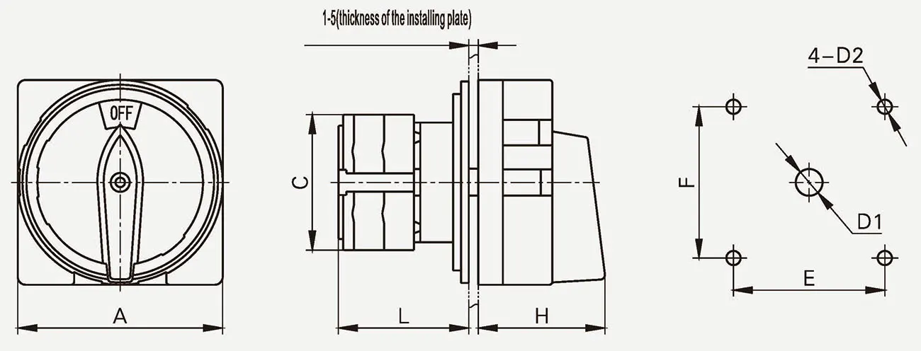 LW26GS Series Pad-lock type Switch 20A 25A 32A 63A 125A 160A LW26GS-20 LW26GS-20/04 LW26GS-32 LW26GS-32/04 LW26GS-63/04 switch