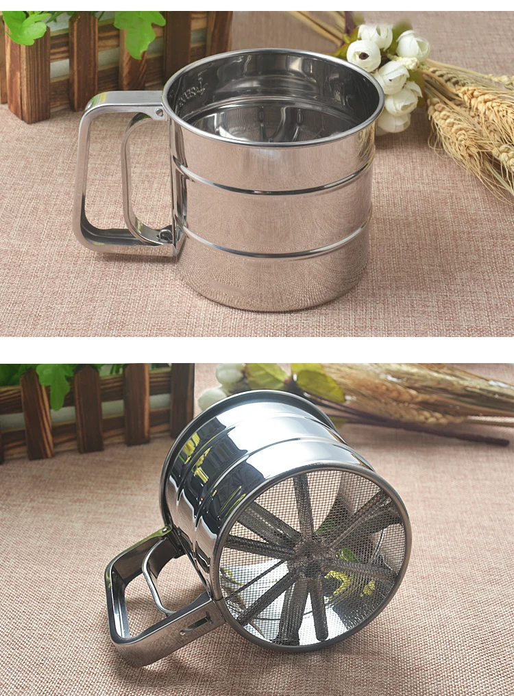 Stainless Steel Flour Sifter Kitchen Tools Manual Flour Sieve Flour