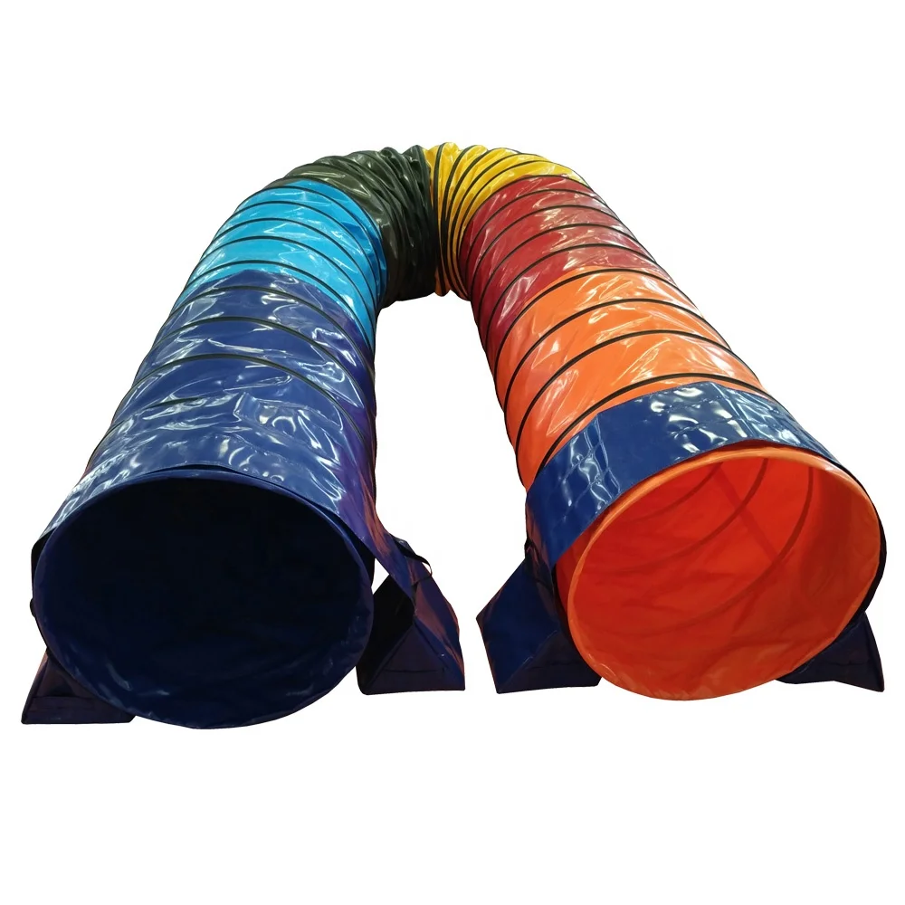 600mm rainbow PVC coated agility dog tunnel