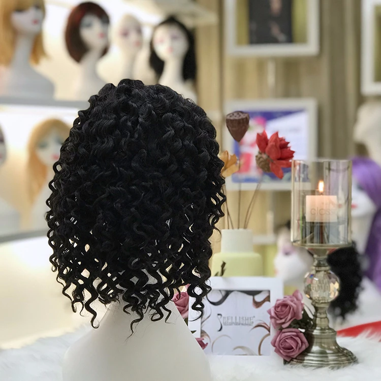 

Bellishe Hair lace front bob wig black color wet wavy human hair wig, #613;various color available