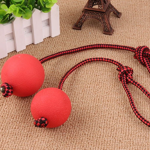 

New dog toy rubber ball with rope treat dispenser pet toy dog chew bite training ball toy, See the details