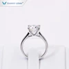 Tianyu customized 14k/18k white gold ring 8.5mm round heart&arrow forever one moissanite engagement lady ring