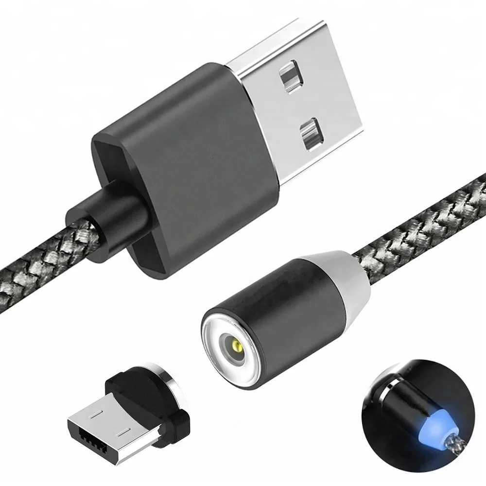 Rotating 360 Degree Round Magnetic USB Charging Cord Magnet USB Cable for Android