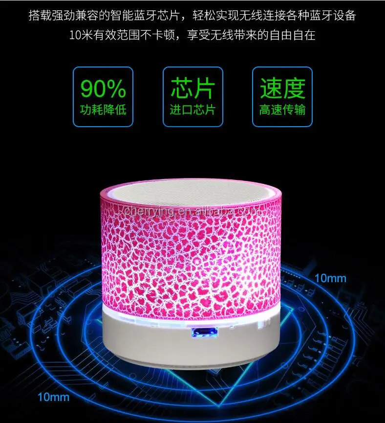 mini speaker bluetooth with led light outdoor portable bluetooth speaker with TF Card - ANKUX.COM