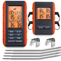 

Amazon Top Seller 2019 Digital Cooking Food Wireless Meat Thermometer With 2 Stainless Steel Probes For BBQ, Kitchen
