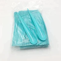 

Disposable Leaf Shape 20.5cm Long Blue Ice Cream Spoon Plastic