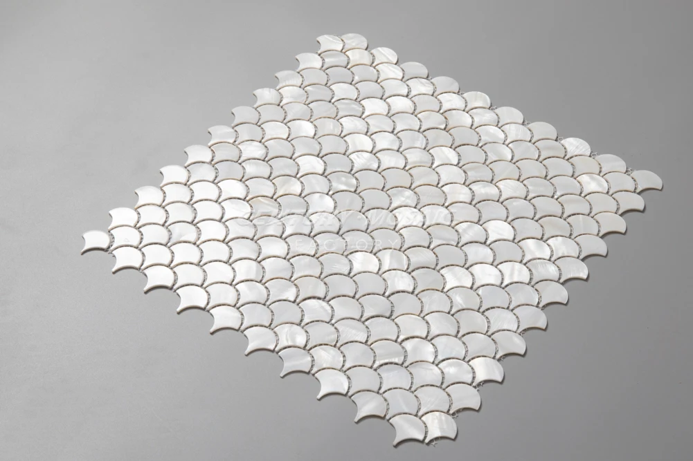 Fan Shape White Tile Mother Of Pearl Kitchen Backsplash Buy Mother Of