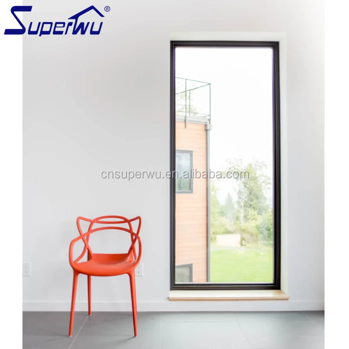 high quality aluminum glazed fixed window with movable blind shutter inside for house safety