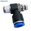 JSC/NSE brass nickel plated male thread 8mm Push in Pneumatic Speed Controller One Touch pipe Fittings for air compressor