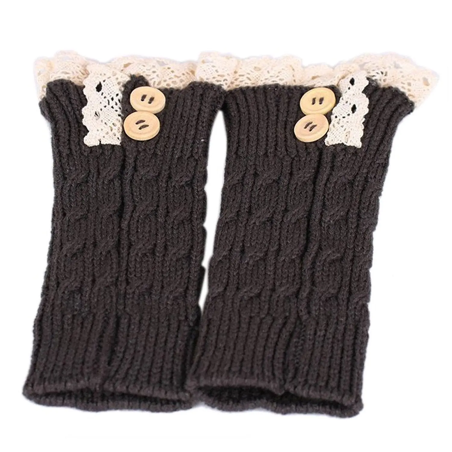 Mromick Womens Lace Stretch Boot Leg Cuffs Leg Warmers Socks Topper Cuff Lace Acrylic fibres Socks