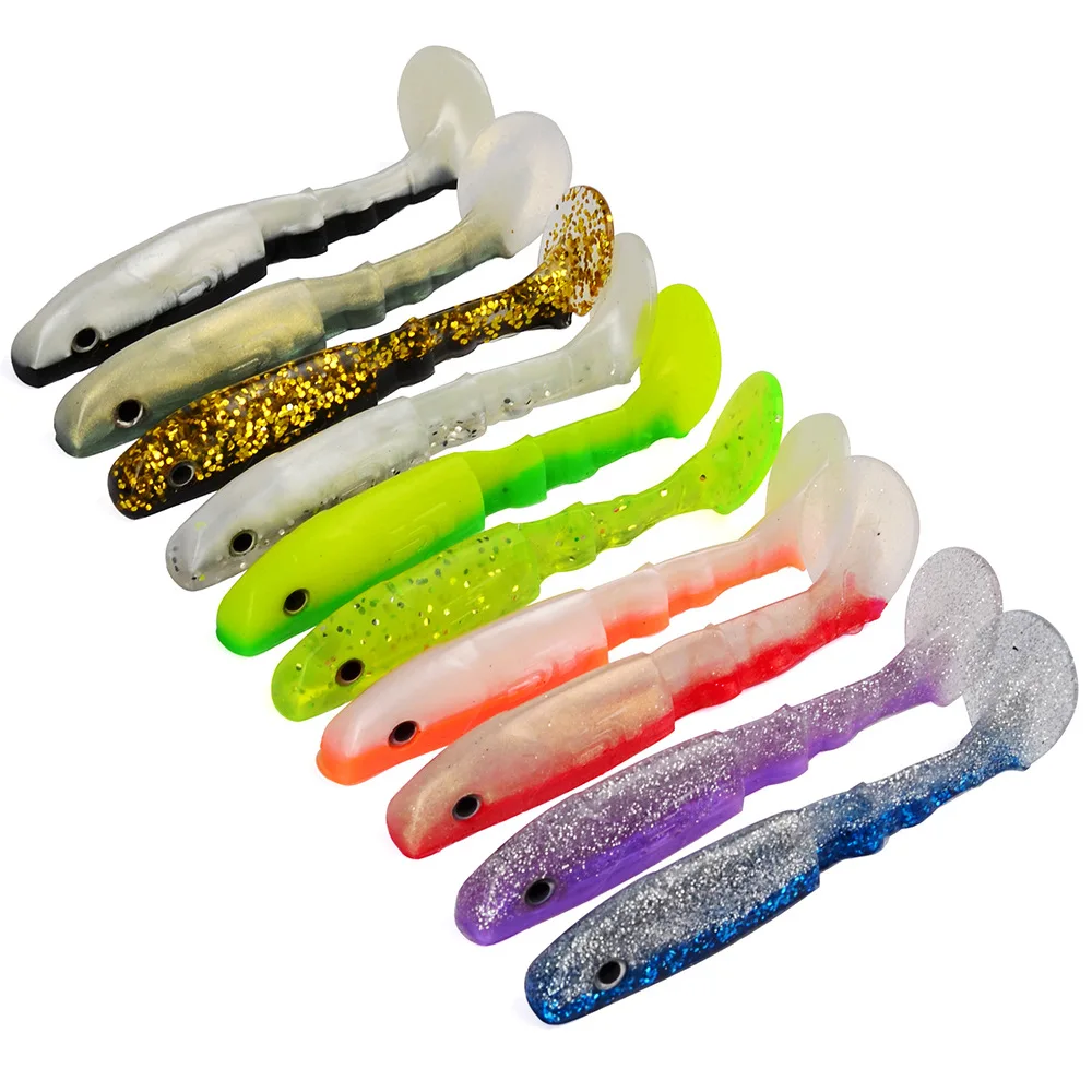 

Fulljion 10Pcs/Bag Fishing Tackle 3D Eye Soft Plastic Fishing Lures bait Pescar Fishing Accessories, 10 colors