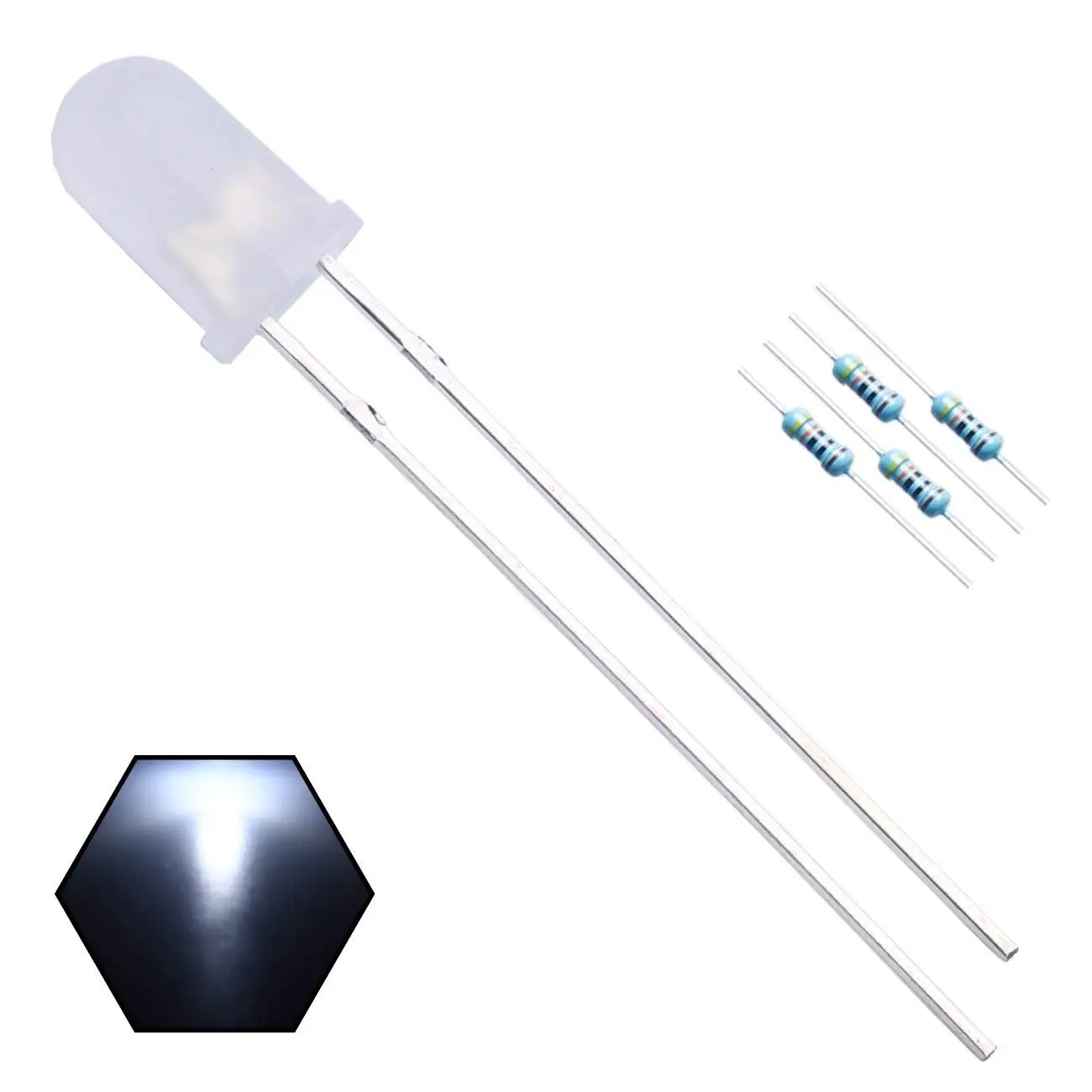 20pcs 5mm Round Top Single Color Yellow Light Emitting Diode LEDs Bulb