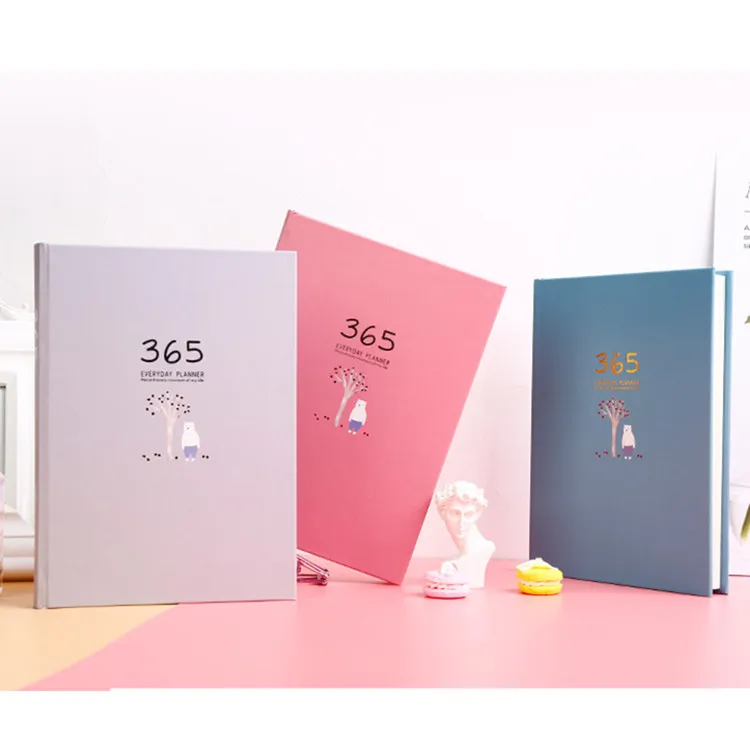 High quality good price new factory Small Size Personalized paper Hardcover 365 Daily Planner With 128 Sheets Colored Pages