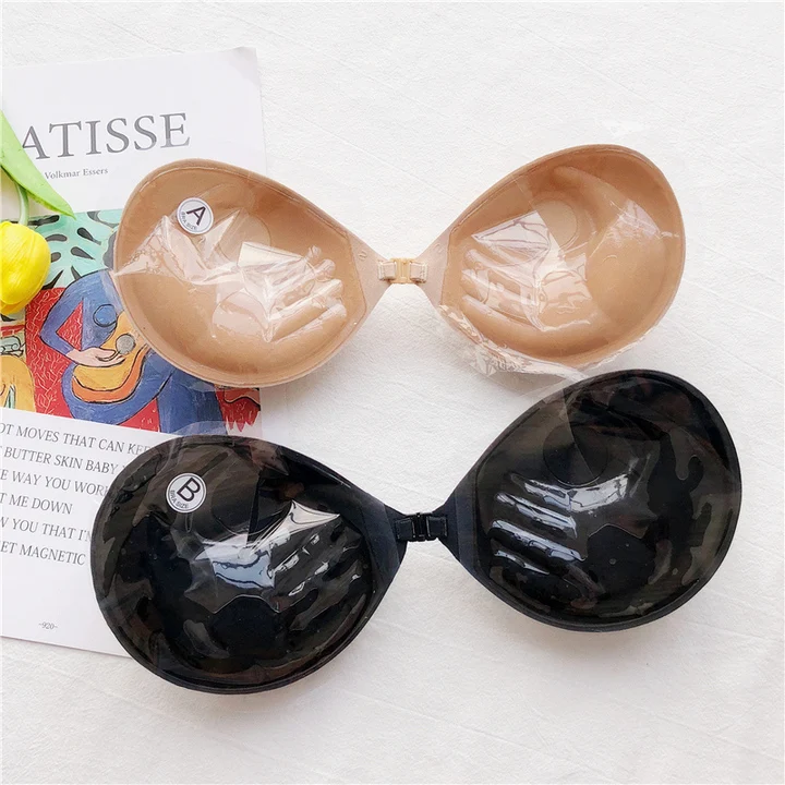 

New Fashion Women 3CM Thick Section Adhedive Push Up Strapless Silicone Invisible Bra