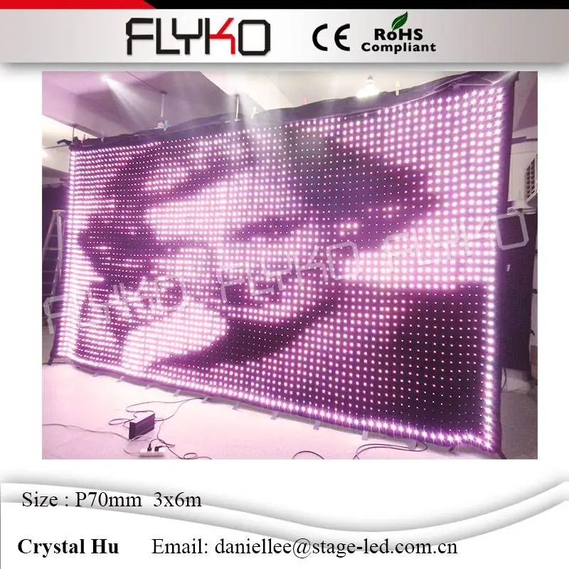 

China display screen factory price high quality Flyko stage equipment led backdrops wall p70mm, Rgb 3in 1