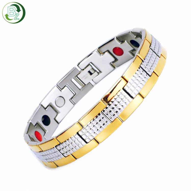 

Amazon Teenage high quality gold bio magnetic titanium steel clasp bracelet jewelry design for girls