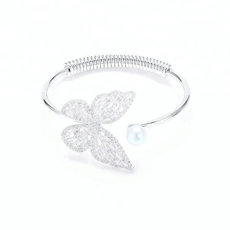 

Wholesale Hollow Butterfly Open Bangle Bracelet for Women Girls, Silver;gold