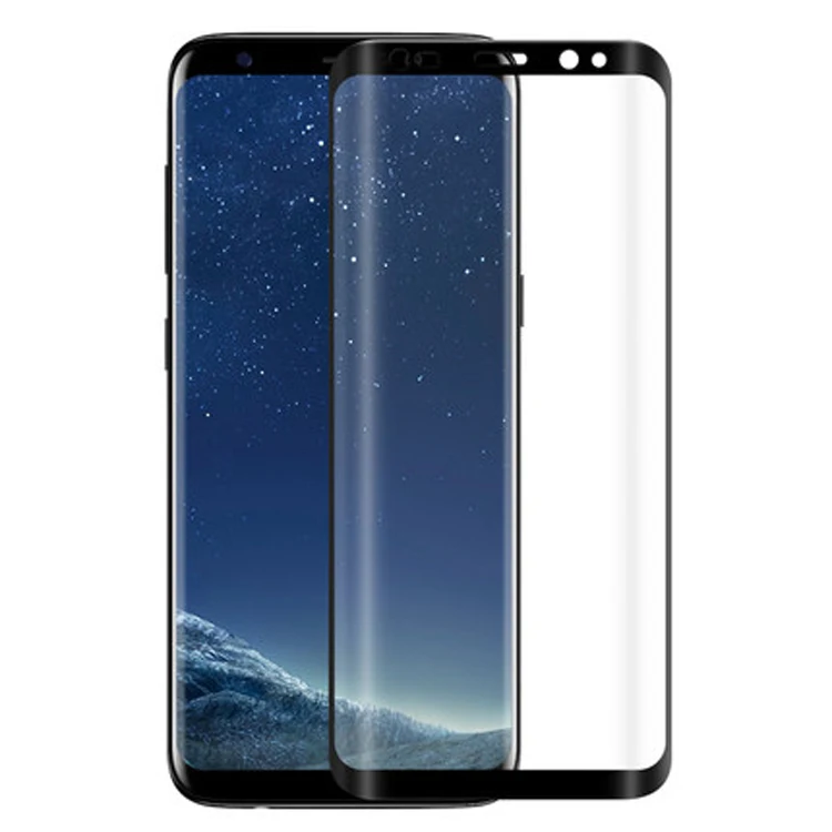

Factory Price Wholesale 9H 3D 0.33mm Tempered Glass Screen Protector for Galaxy S9 Screen Protection, Black white transparent