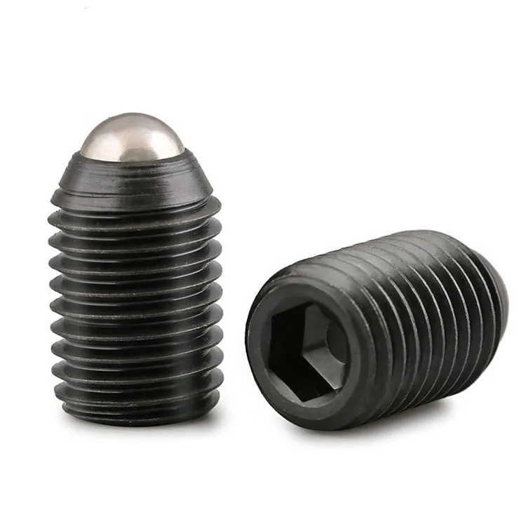 M3m20 Slotted Black Anodized Steel Threaded Ball And Spring Screw