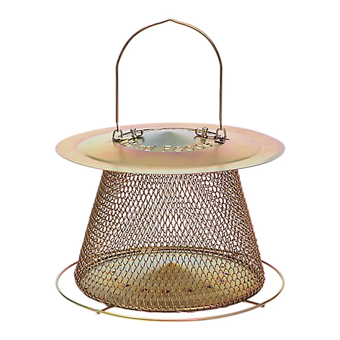 Squirrel Proof Welded Mesh Round Wild Metal Bird Feeder For