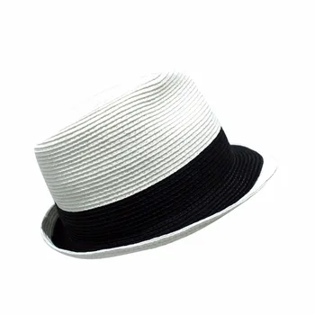 straw fedora hat with black band