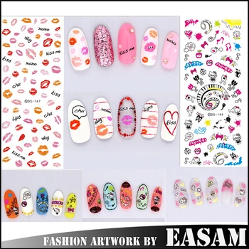 lip nail decals