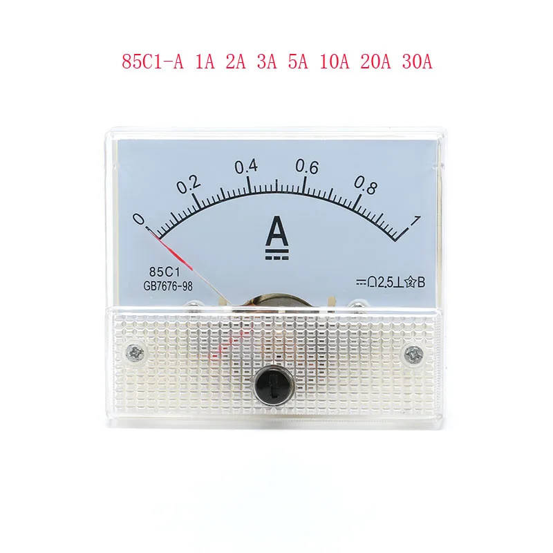 56mm 85C1 DC Kunststoff Analog Zeiger Amperemeter Ampere Meter Amp Panel 1A 2A 3A 5A 10A 20A 50A 100A Mechanischer Strommesser 1 Stücke 64